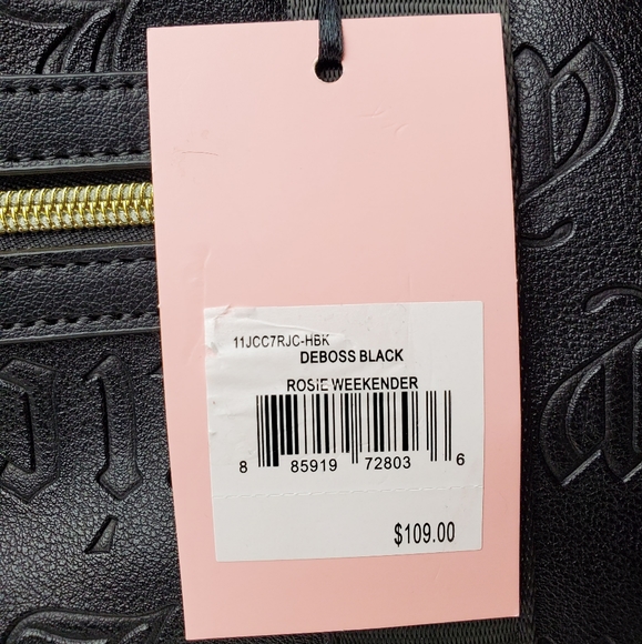 Juicy Couture Bags Juicy Couture Black Embossed Rosie Weekender Duffle Bag Poshmark